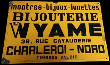 emaille "Bijouterie Wyame" Charleroi. uit 1972. beschikbaar voor biedingen