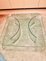 Vintage Gallotti & Radice Salon Tafel - 70s, Huis en Inrichting, Tafels | Salontafels, Gebruikt, 100 tot 150 cm, Vierkant, Glas