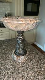 Antieke marmeren schaal met bronzen figuur, Antiek en Kunst, Ophalen of Verzenden