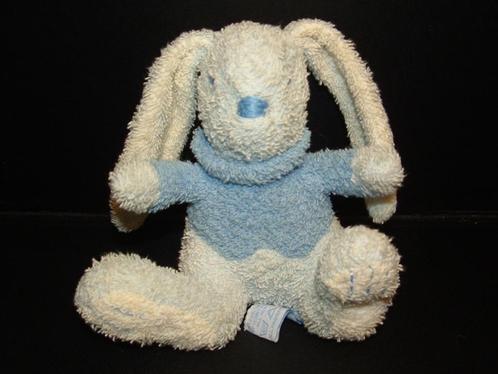 HAPPY HORSE KONIJN BADSTOF LICHTBLAUW/BLAUW MET BLAUWE COL M, Kinderen en Baby's, Speelgoed | Knuffels en Pluche, Zo goed als nieuw