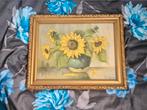 Zonnebloemen Schilderij in Gouden Lijst, Antiek en Kunst, Kunst | Schilderijen | Klassiek, Ophalen