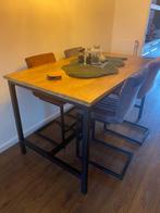 Bartafel met stoelen, Huis en Inrichting, Tafels | Eettafels, Ophalen, 50 tot 100 cm, Zo goed als nieuw, 150 tot 200 cm