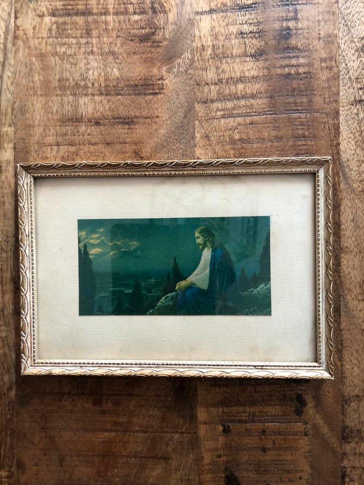 Jezus op de Olijfberg - Vintage Prent, Antiek en Kunst, Kunst | Schilderijen | Klassiek, Ophalen of Verzenden