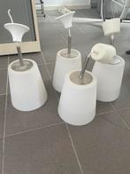 4x Hanglampen Melkglas, Ophalen of Verzenden, Gebruikt, Glas, Minder dan 50 cm
