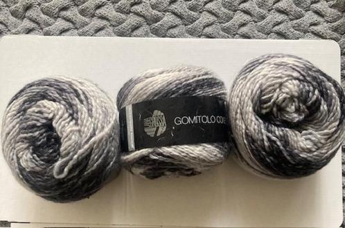 partij 300 gr Lana Grossa Gomitola Conseta, zwart/grijs/wit, Hobby en Vrije tijd, Breien en Haken, Nieuw, Breien of Haken, Wol of Garen