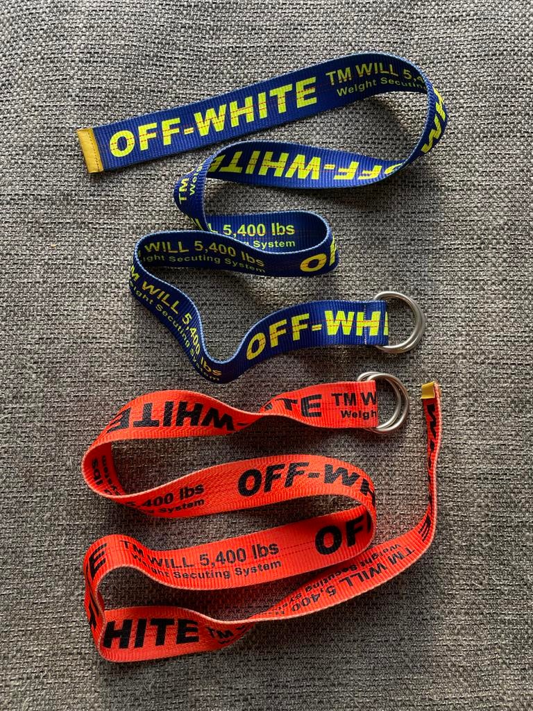 Off-White Riemen Blauw/Oranje - Nieuwstaat, Kleding | Heren, Riemen en Ceinturen, Ophalen of Verzenden, Nieuw, Overige kleuren