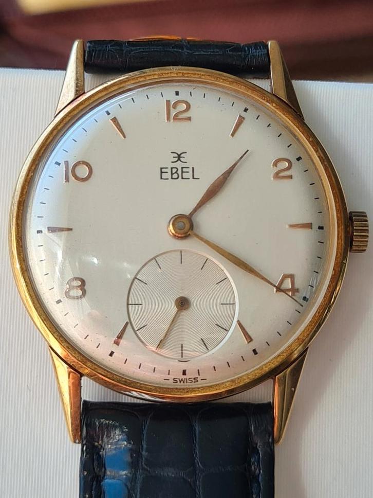 EBEL 18kt gold Vintage Winding Watch 1950s Ca.120, Sieraden, Tassen en Uiterlijk, Horloges | Heren, Overige merken, Goud, Ophalen of Verzenden