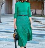 Nieuw Zara Gebreide Jurk L - Midi Geplooid Fijn groen lang, Zara, Maat 42/44 (L), Nieuw, Ophalen of Verzenden