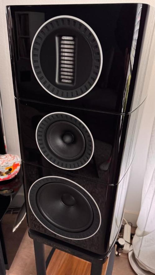Wharfedale Elysian 2 piano black + Stands, Audio, Tv en Foto, Luidsprekers, Zo goed als nieuw, Front, Rear of Stereo speakers
