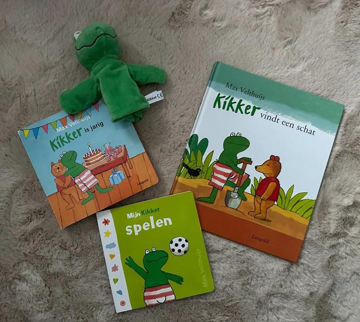 Kikker en zijn vriendjes voorleesboeken & handpop! CADEAUTIP, Boeken, Kinderboeken | Baby's en Peuters, Zo goed als nieuw, Uitklap-, Voel- of Ontdekboek