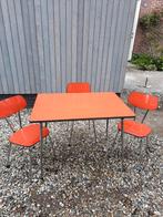 Vintage Retro eettafel met stoeltjes, 50 tot 100 cm, Gebruikt, Rechthoekig, Ophalen