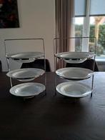Alessi 3laags etagere, rvs met 3 borden Norlilake Ireland, Huis en Inrichting, Ophalen, Nieuw