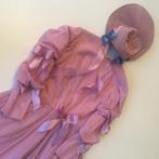 Oude victoriaanse theater jurk met bonnet roze en blauw, Verzenden, Dames