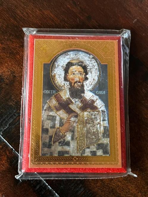 Icoon Orthodox Christelijk Sint Sabbas, St. Sava op hout, Verzamelen, Religie, Nieuw, Overige typen, Ophalen of Verzenden