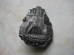 Vintage Licht Verzilverd Speldje Vischpoort Harderwijk HH 90, Verzenden, Gebruikt, Stad of Land, Speldje of Pin