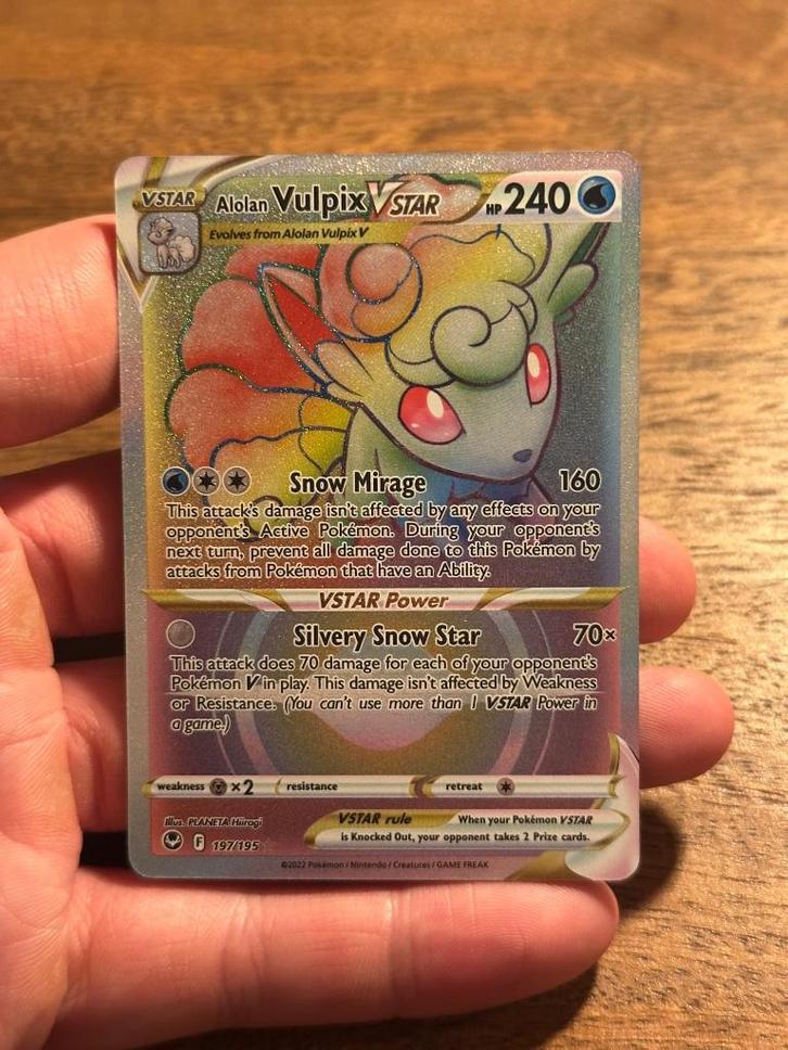Alolan Vulpix VSTAR #197 Pokemon Silver Tempest, Hobby en Vrije tijd, Verzamelkaartspellen | Pokémon, Nieuw, Losse kaart, Ophalen of Verzenden
