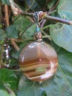 Hanger Mooie Herfst agaat-swarovski kristal-kwarts zilver, Ophalen, Overige voorstellingen, Bruin, Nieuw