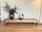 Eikenhouten bijzettafel, Ophalen, Minder dan 45 cm, Zo goed als nieuw, 75 cm of meer