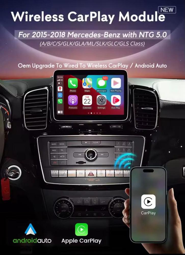Mercedes NTG 4-6 OEM CarPlay & Android Auto, Auto diversen, Autoradio's, Nieuw, Ophalen