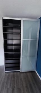 Mooie kledingkast met glas deuren, veel planken. Leveren mgl, Gebruikt, 100 tot 150 cm, 200 cm of meer, Met klep(pen)