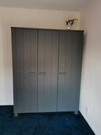 WOOOD kledingkast Dennis 3 deurs staalgrijs 202x158x55 cm, Huis en Inrichting, Ophalen, 150 tot 200 cm, Met hangruimte, Zo goed als nieuw