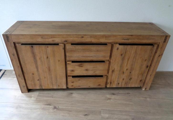 Massief eiken dressoir met landelijke uitstraling, Huis en Inrichting, Kasten | Dressoirs, Gebruikt, 150 tot 200 cm, 25 tot 50 cm