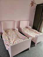 Tweeling meegroeibedden, Kinderen en Baby's, Kinderkamer | Bedden, Ophalen of Verzenden, Zo goed als nieuw, Minder dan 140 cm