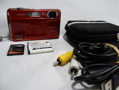 Fujifilm FinePix Z700 EXR rood, accu, oplader, 5x zoom 12 MP, Audio, Tv en Foto, Videocamera's Digitaal, Zo goed als nieuw, Camera