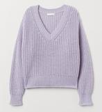 H&M lilac lichtpaars oversized v-hals boxy trui pullover S, H&M, Paars, Nieuw, Ophalen of Verzenden