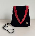 Vintage PE Florence Tas Donker Bordeauxrood/Zwart, Ophalen of Verzenden, Gebruikt, Zwart, Handtas