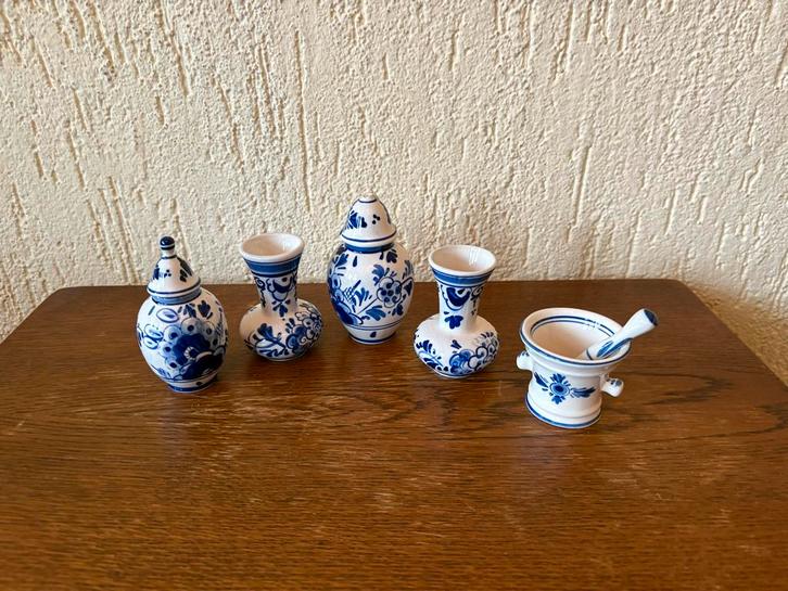 Mini Delfts Blauw setje van Vaasjes, Antiek en Kunst, Antiek | Keramiek en Aardewerk, Ophalen of Verzenden