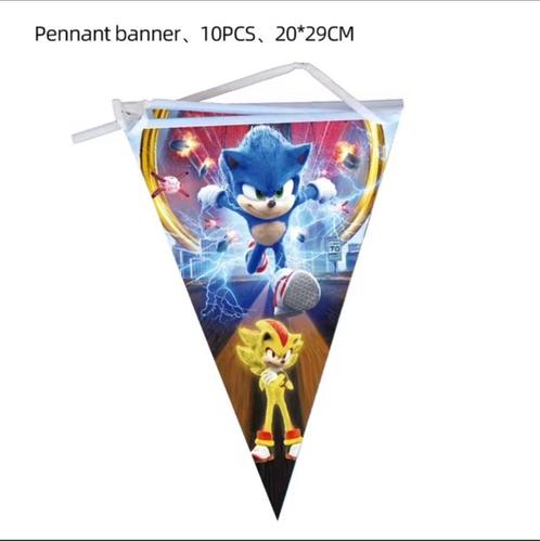Nieuw ! Sonic the Hedgehog vlaggenlijn / slinger. Versiering, Hobby en Vrije tijd, Feestartikelen, Nieuw, Versiering, Verjaardag
