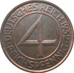 Duitsland - Duitse Rijk 4 reichspfennig 1932 (G, schaars), Postzegels en Munten, Munten | Europa | Niet-Euromunten, Ophalen of Verzenden