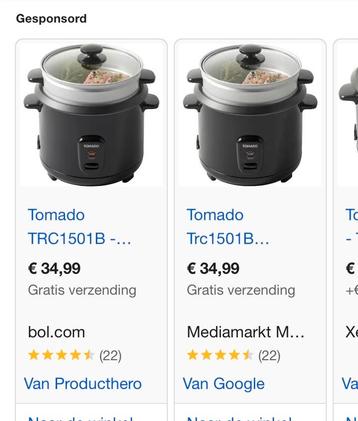 Tomado Rijstkoker TRC1501B - Perfecte Rijst! beschikbaar voor biedingen