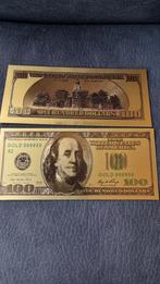 Dollar bankbiljetten verguld goud 9999 Souvenir, Ophalen of Verzenden, Buitenland