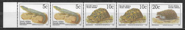 Zuid Afrika 1995 Readers Digest strip v 5 dieren 10 Mrt pfrs, Postzegels en Munten, Postzegels | Afrika, Postfris, Zuid-Afrika