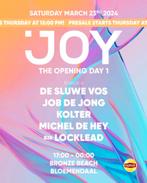 Joy opening day 1, Tickets en Kaartjes