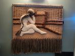 Vintage wandtapijt vrouw met vlecht, Huis en Inrichting, Woonaccessoires | Wanddecoraties, Ophalen of Verzenden, Zo goed als nieuw