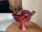 Studio Footed Reddish Steengoed Ikebana Vaas abstract Object, Ophalen of Verzenden, Gebruikt