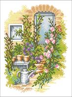 Borduurpakket rozen tuin 20 x 26 cm 14CT Aida, Hobby en Vrije tijd, Borduren en Borduurmachines, Nieuw, Handborduren, Ophalen of Verzenden