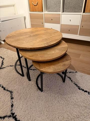 Salontafel - set van 3 - mangohout beschikbaar voor biedingen