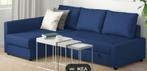 FRIHETEN Corner Sofa Bed + Cushions & Duvets – Hardly Used!, Huis en Inrichting, Ophalen, Blauw, Tweepersoons, 190 cm of minder