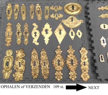 Sleutelplaten -Slotplaten  -deurbeslag - koper brons enz. beschikbaar voor biedingen