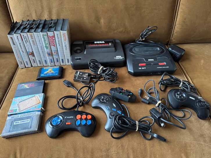 Sega Mega Drive & Sega Master System incl games en accesoire, Spelcomputers en Games, Spelcomputers | Sega, Gebruikt, Mega Drive