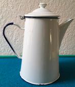 Emaille koffiekan, wit (met blauw), Antiek en Kunst, Antiek | Emaille, Ophalen of Verzenden