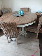 Ronde eethoek met 6 stoelen., Huis en Inrichting, Complete eetkamers, Ophalen of Verzenden, Zo goed als nieuw