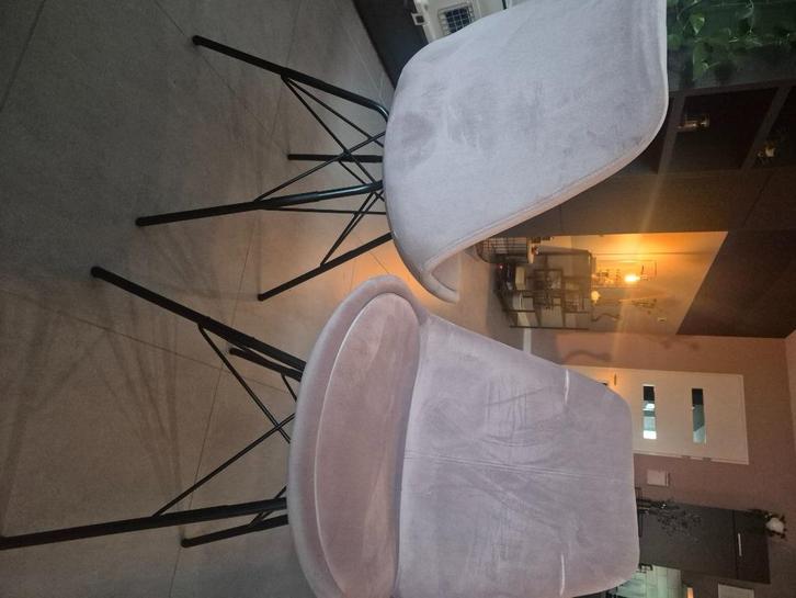 Set van 2 velvet roze eetkamerstoelen, Huis en Inrichting, Stoelen, Nieuw, Twee, Overige kleuren, Ophalen