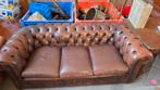 Vintage lederen Chesterfield bank, Antiek en Kunst, Antiek | Meubels | Stoelen en Banken, Ophalen