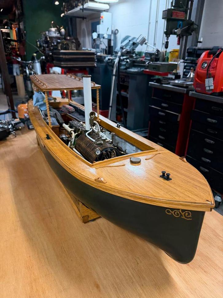 Werkend radiografisch Stoomboot Model, Hobby en Vrije tijd, Modelbouw | Boten en Schepen, Zo goed als nieuw, Groter dan 1:32, Overige merken