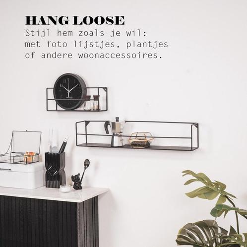 Nieuw, Housevitamin 2 Metalen Wand Planken, 40x16/80x16cm, Huis en Inrichting, Woonaccessoires | Wandplanken en Boekenplanken
